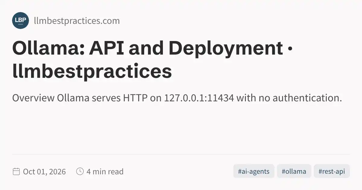 Ollama: REST API and Serving · llmbestpractices