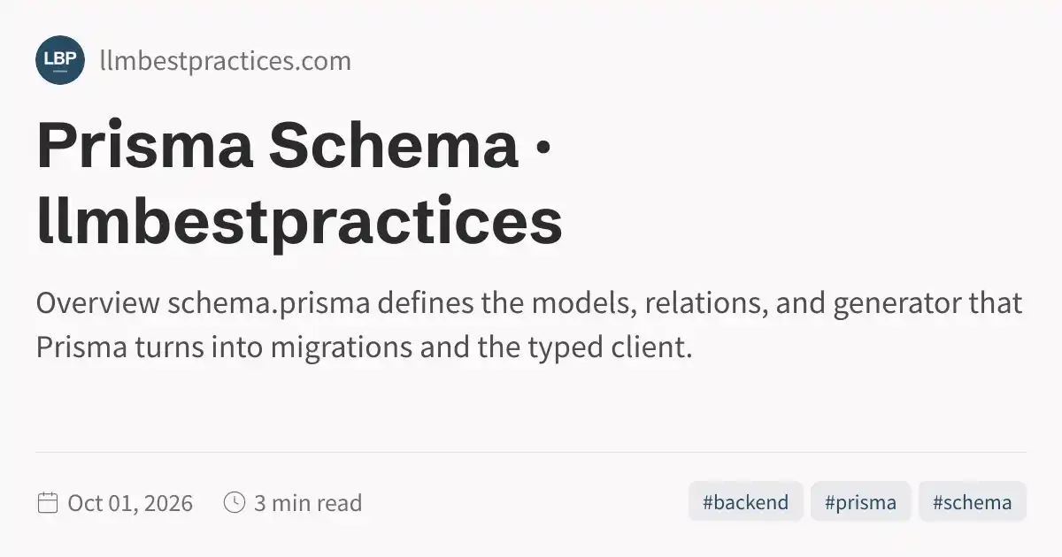 Prisma Schema · llmbestpractices