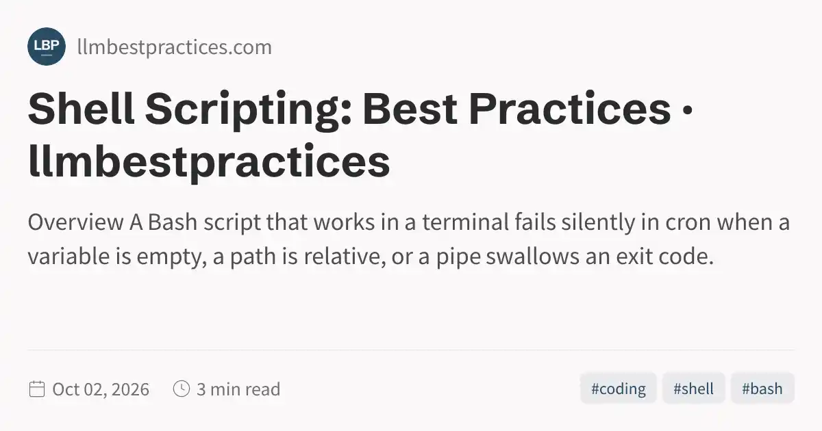 Shell Scripting: Best Practices · llmbestpractices