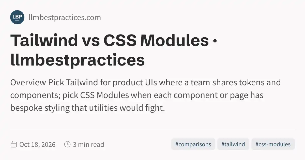 Tailwind vs CSS Modules · llmbestpractices