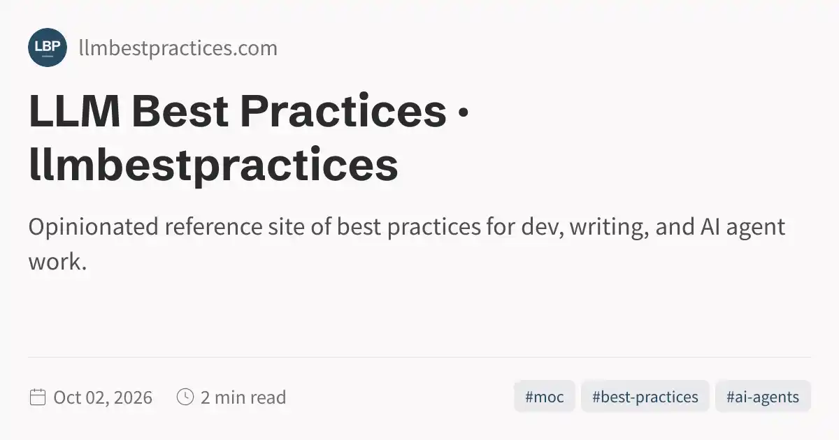 LLM Best Practices · llmbestpractices