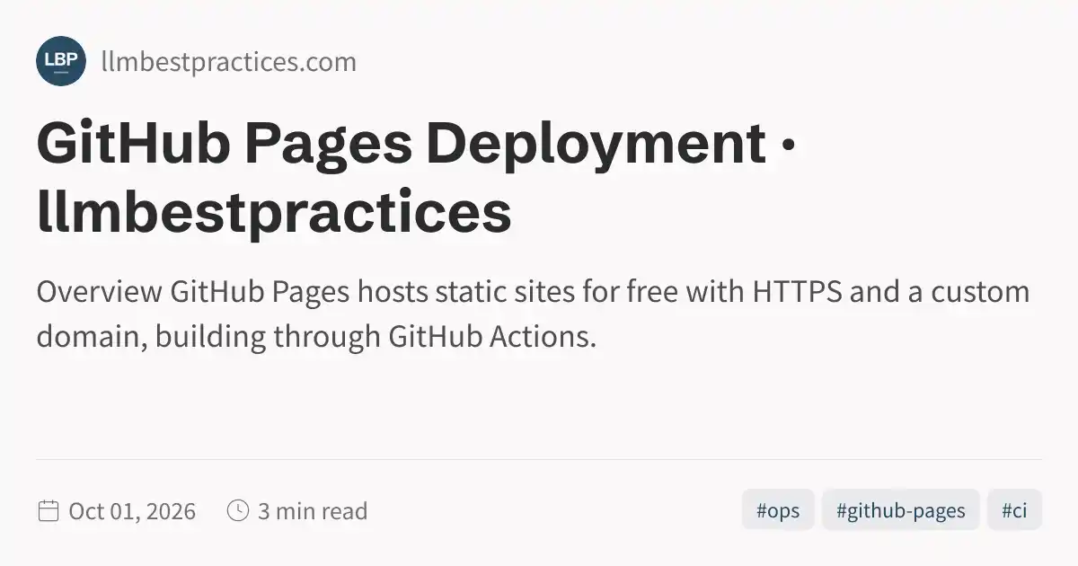 GitHub Pages Deployment · llmbestpractices